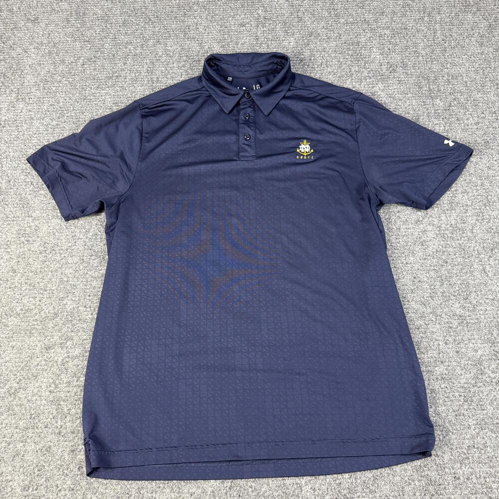 Under Armour Polo Shirt Mens Large Navy Coldblack Notre Dame Fighting Irish